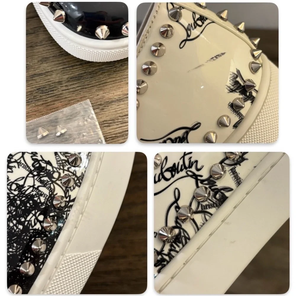 EUC [Christian Louboutin] Pik Boat Patent Spikes Slip-On LTD Men’s US 7 / EU 40 - Picture 11 of 12